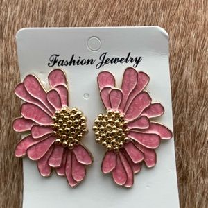 Half Flower Design Earrings